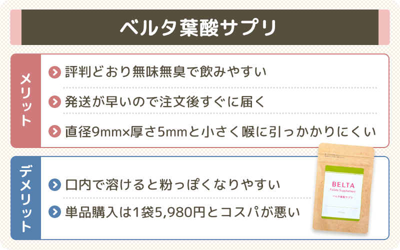 ベルタ葉酸サプリの評判は口コミどおり？メリットとデメリット
