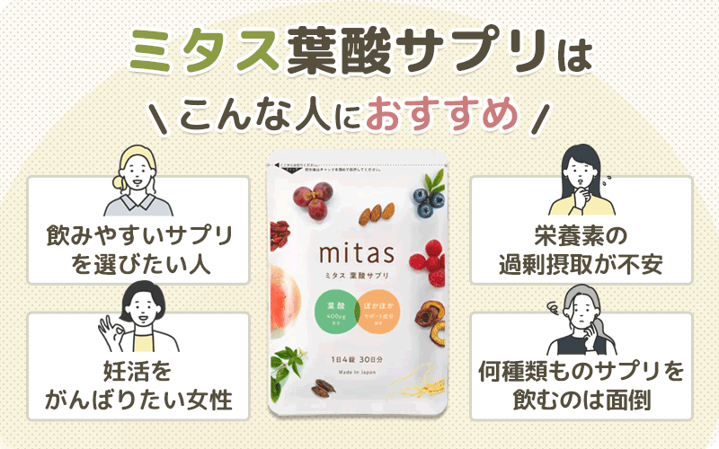 葉酸サプリmitas（ミタス）はこんな方におすすめ