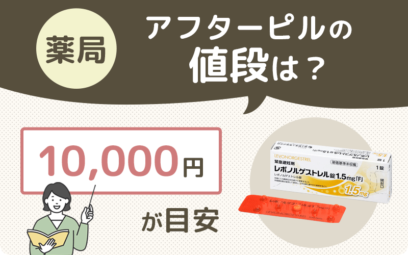 アフターピルの値段はマツキヨなど薬局でも10,000円程度